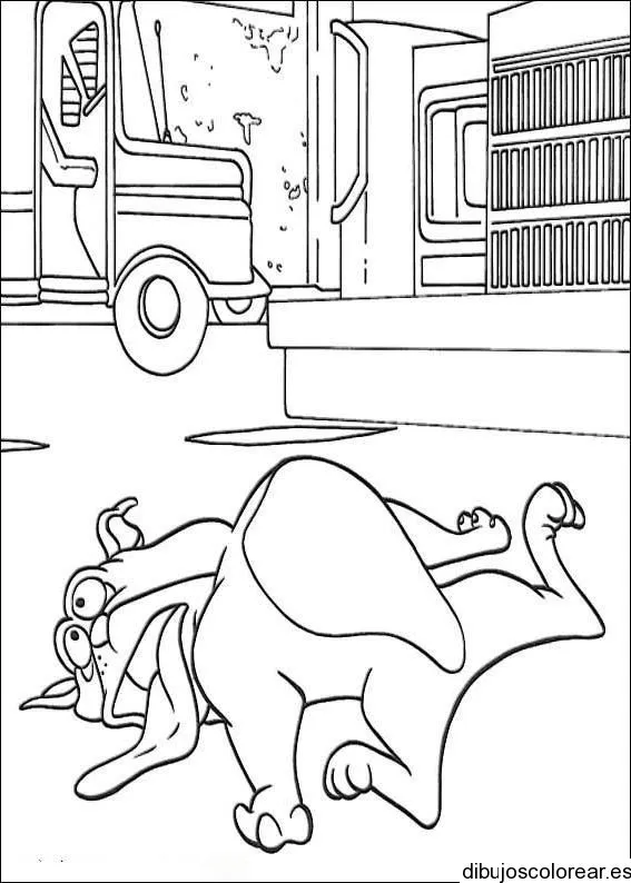 Dibujo de un monstruo en la calle | Dibujos para Colorear Dibujo de un monstruo en la calle | Dibujos para Colorear