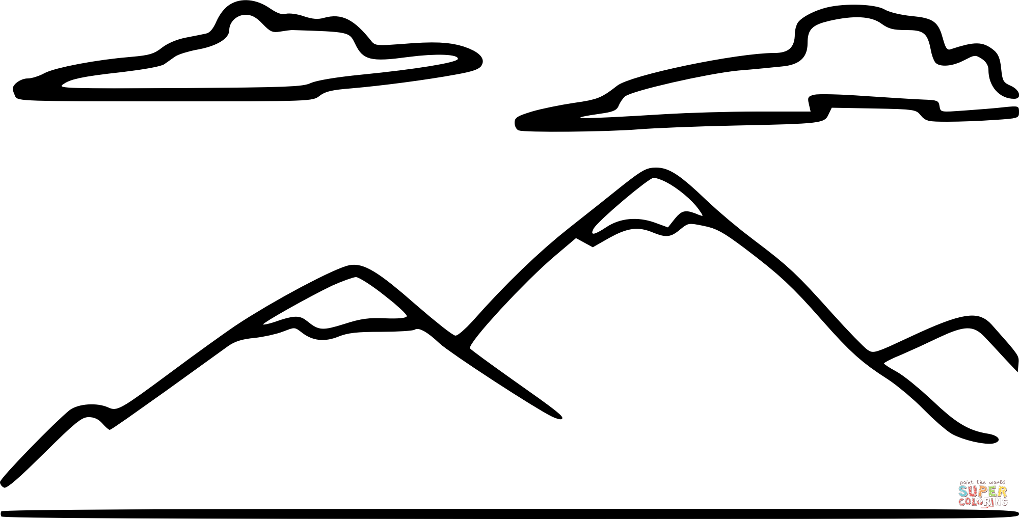 Dibujo de montaña para colorear | Dibujos para colorear imprimir gratis Dibujo de montaña para colorear | Dibujos para colorear imprimir gratis