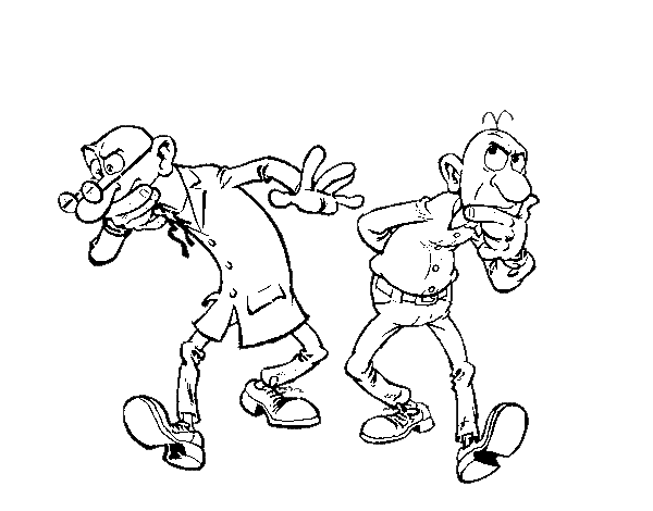 Dibujo de Mortadelo y Filemón para Colorear - Dibujos.net Dibujo de Mortadelo y Filemón para Colorear - Dibujos.net
