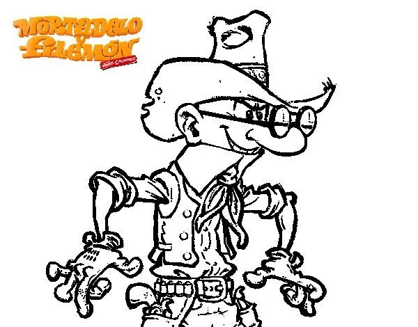 Dibujo de Mortadelo Vaquero para Colorear - Dibujos.net Dibujo de Mortadelo Vaquero para Colorear - Dibujos.net