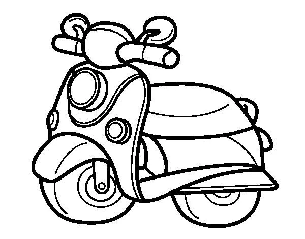 Dibujo de Moto Vespa para Colorear - Dibujos.net