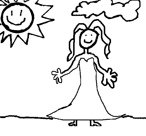 Dibujo de Muchacha para Colorear - Dibujos.net Dibujo de Muchacha para Colorear - Dibujos.net