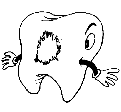 Dibujo de Muela con caries para Colorear - Dibujos.net