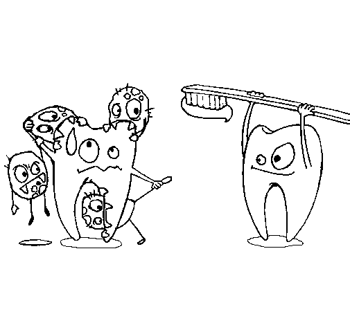 Dibujo de Muela limpiandóse 1 para Colorear - Dibujos.net Dibujo de Muela limpiandóse 1 para Colorear - Dibujos.net