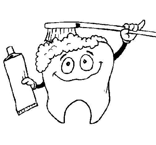 Dibujo de Muela limpiandóse para Colorear - Dibujos.net Dibujo de Muela limpiandóse para Colorear - Dibujos.net