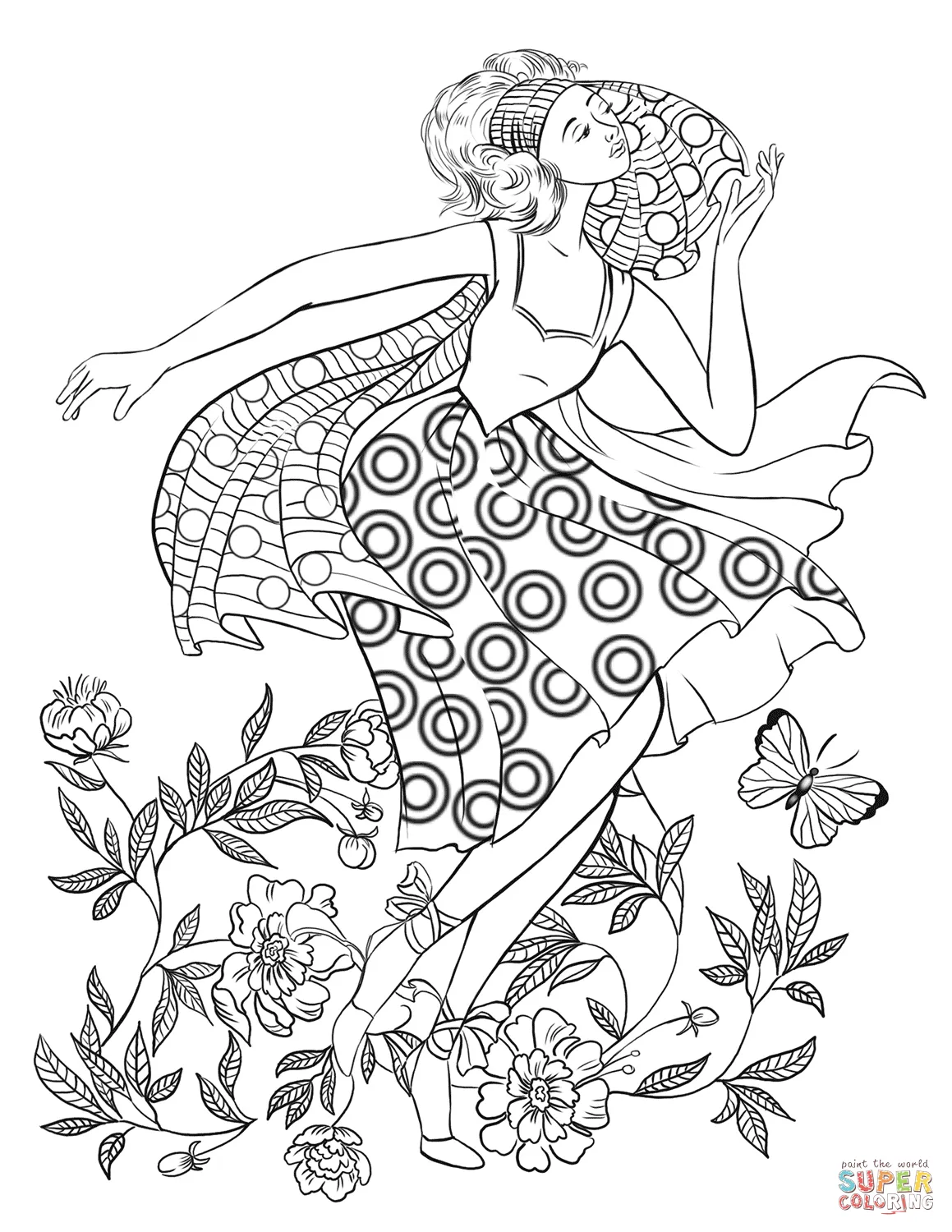 Dibujo de Mujer bailando de los 70 para colorear | Dibujos para colorear  imprimir gratis