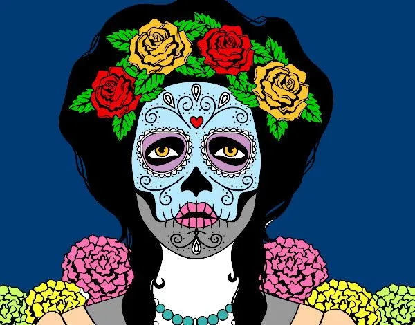 Dibujo de Mujer calavera mejicana pintado por Eren2014 en Dibujos ... Dibujo de Mujer calavera mejicana pintado por Eren2014 en Dibujos ...