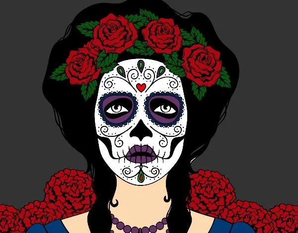 Dibujo de Mujer calavera mexicana pintado por Rayark en Dibujos ... Dibujo de Mujer calavera mexicana pintado por Rayark en Dibujos ...