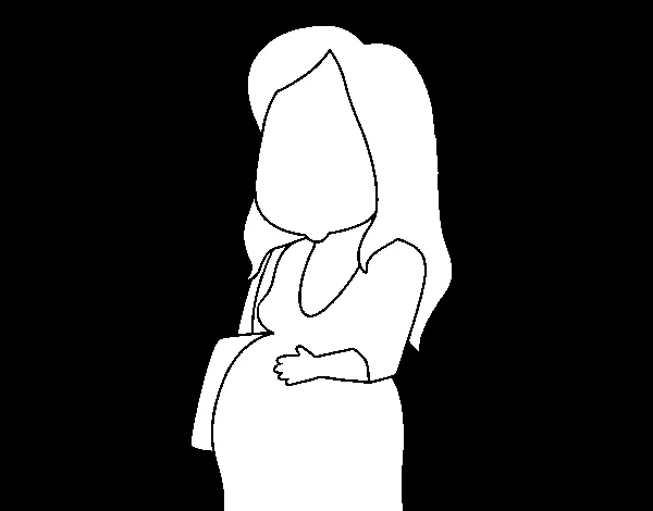Dibujo de Mujer embarazada para Colorear - Dibujos.net