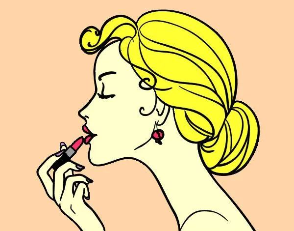 Dibujo de mujer hermosa pintandose los labios pintado por Inno23 ...