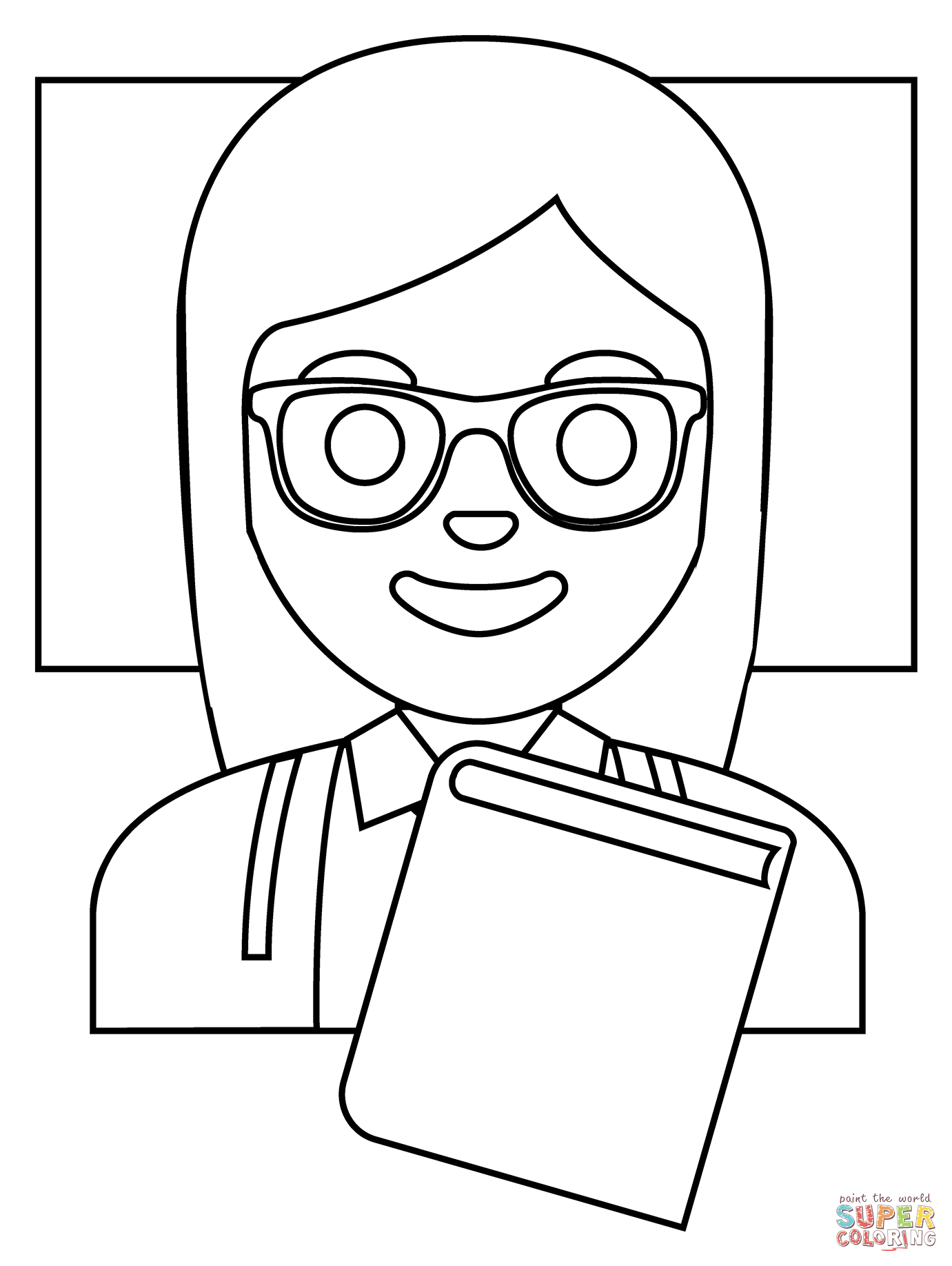 Dibujo de mujer maestra emoji para colorear | Dibujos para colorear imprimir gratis Dibujo de mujer maestra emoji para colorear | Dibujos para colorear imprimir gratis