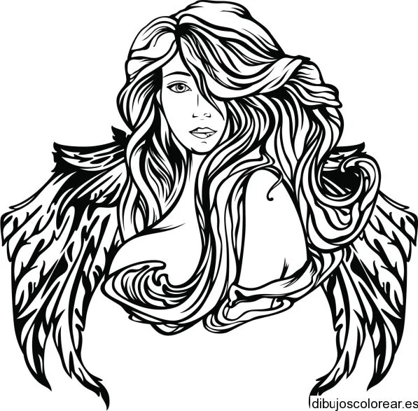 Dibujo de una mujer con pelo largo | Dibujos para Colorear