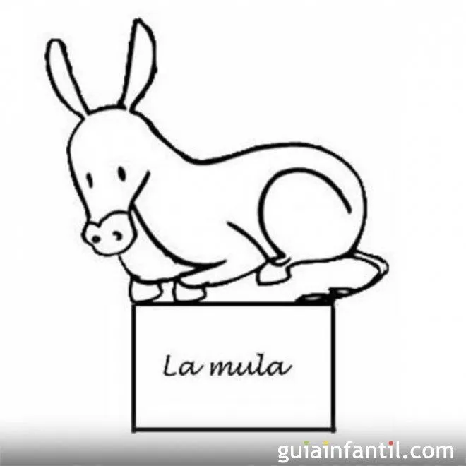 Dibujo de la Mula para recortar y colorear - Dibujos para recortar ... Dibujo de la Mula para recortar y colorear - Dibujos para recortar ...