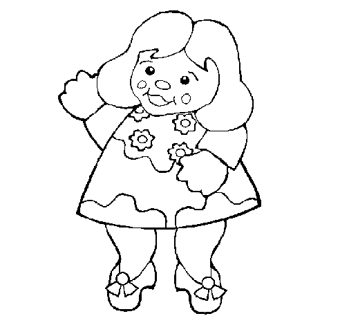 Dibujo de Muñeca para Colorear - Dibujos.net Dibujo de Muñeca para Colorear - Dibujos.net