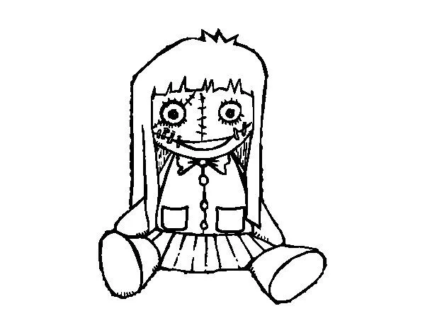 Dibujo de Muñeca terrorífica para Colorear - Dibujos.net Dibujo de Muñeca terrorífica para Colorear - Dibujos.net