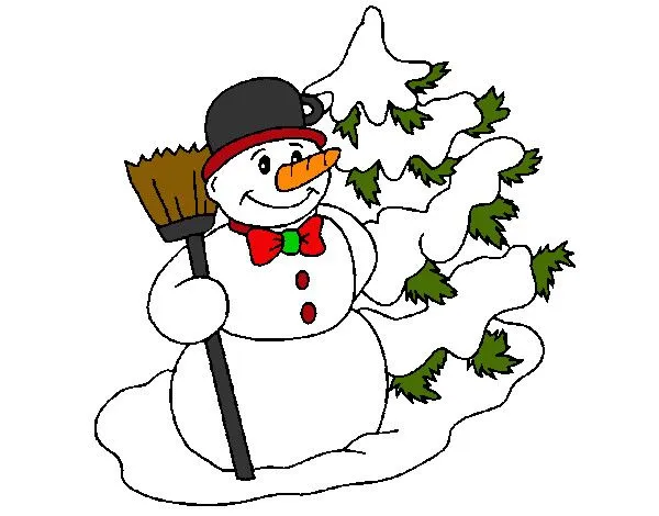 Dibujo de Muñeco de nieve y árbol navideño pintado por Nansydiaz ... Dibujo de Muñeco de nieve y árbol navideño pintado por Nansydiaz ...