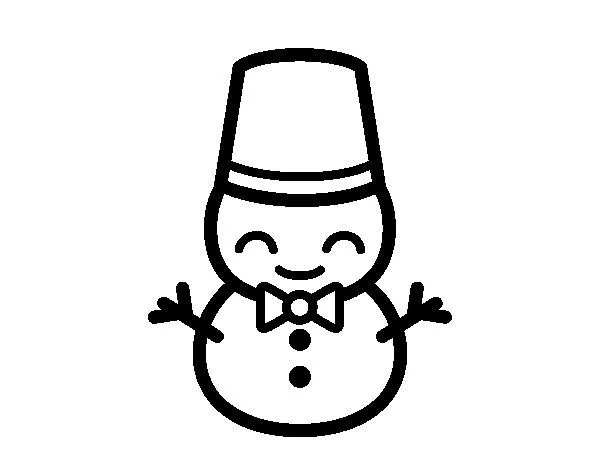Dibujo de Muñeco de nieve 5 para Colorear - Dibujos.net