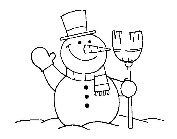 Dibujo de muñeco de nieve con escoba pintado por Deni_21313 en ... Dibujo de muñeco de nieve con escoba pintado por Deni_21313 en ...