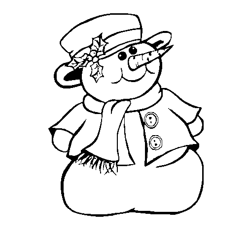 Dibujo de Muñeco de nieve II para Colorear - Dibujos.net Dibujo de Muñeco de nieve II para Colorear - Dibujos.net