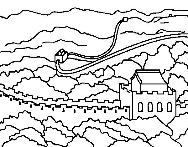 Dibujo de La Gran Muralla China para Colorear - Dibujos.net Dibujo de La Gran Muralla China para Colorear - Dibujos.net