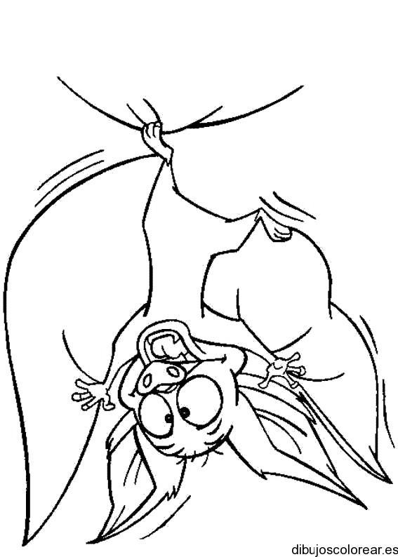 Dibujo de un murciélago colgando | Dibujos para Colorear Dibujo de un murciélago colgando | Dibujos para Colorear