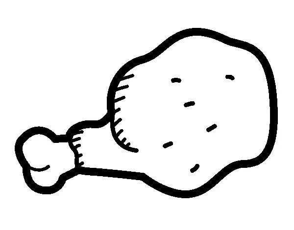Dibujo de Muslo de pollo para Colorear - Dibujos.net Dibujo de Muslo de pollo para Colorear - Dibujos.net