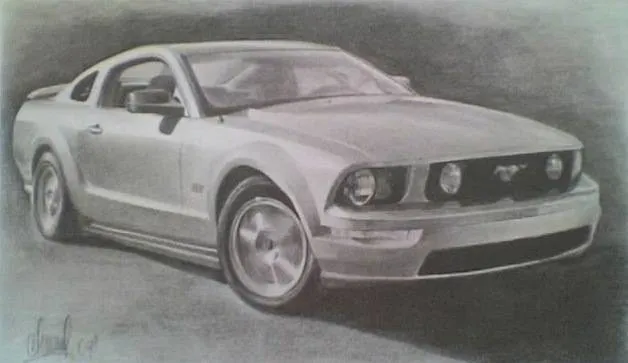 Dibujo de mustang a lapiz - Imagui