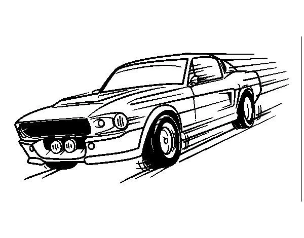Dibujo de Mustang retro para Colorear - Dibujos.net Dibujo de Mustang retro para Colorear - Dibujos.net