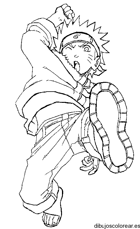 Dibujo de Naruto en la pelea | Dibujos para Colorear Dibujo de Naruto en la pelea | Dibujos para Colorear