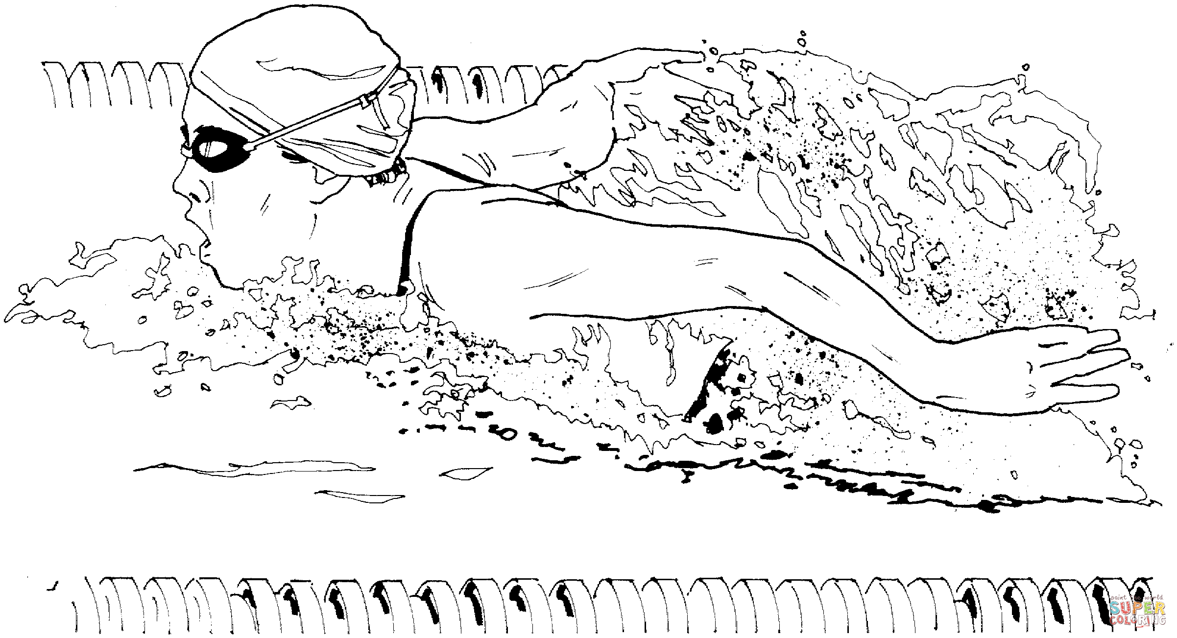 Dibujo de Natación Estilo Mariposa para colorear | Dibujos para ...