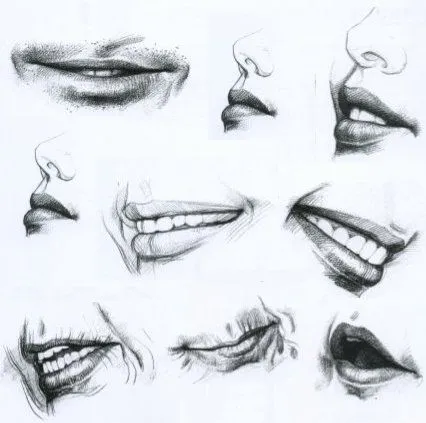 Labios realistas a lapiz - Imagui