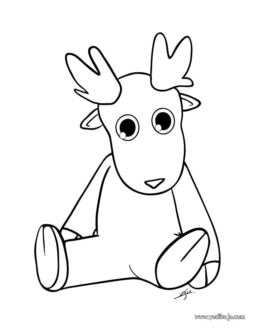 Dibujo de Navidad: un animal navideño de felpa para colorear Dibujo de Navidad: un animal navideño de felpa para colorear