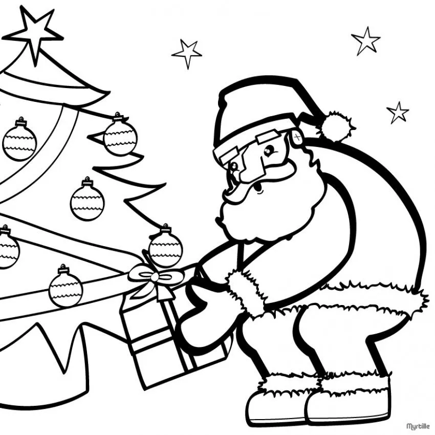 Dibujo de Navidad: Papa Noel bloqueado en la chimenea para colorear Dibujo de Navidad: Papa Noel bloqueado en la chimenea para colorear