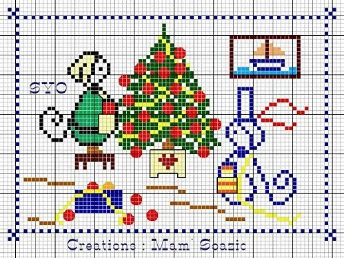 Dibujo Navideño Punto de Cruz | Arte Del Ricamo