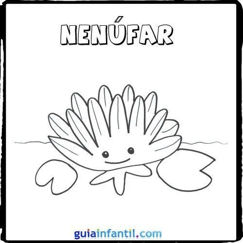 Dibujo de un nenúfar para pintar con los niños - Dibujos de flores ... Dibujo de un nenúfar para pintar con los niños - Dibujos de flores ...