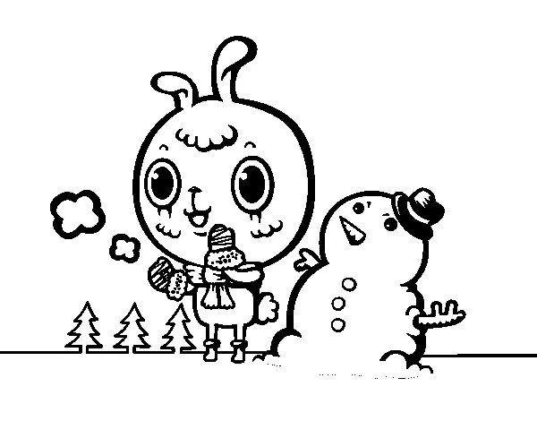 Dibujo de Día nevado para Colorear - Dibujos.net Dibujo de Día nevado para Colorear - Dibujos.net