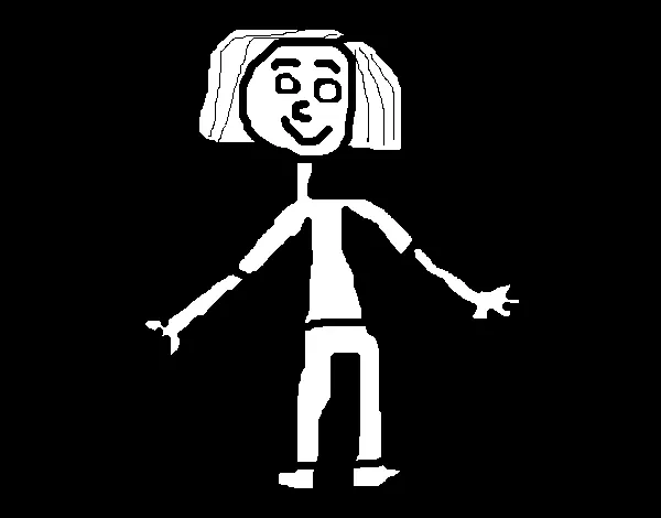 Dibujo de Niña alegre para Colorear - Dibujos.net Dibujo de Niña alegre para Colorear - Dibujos.net