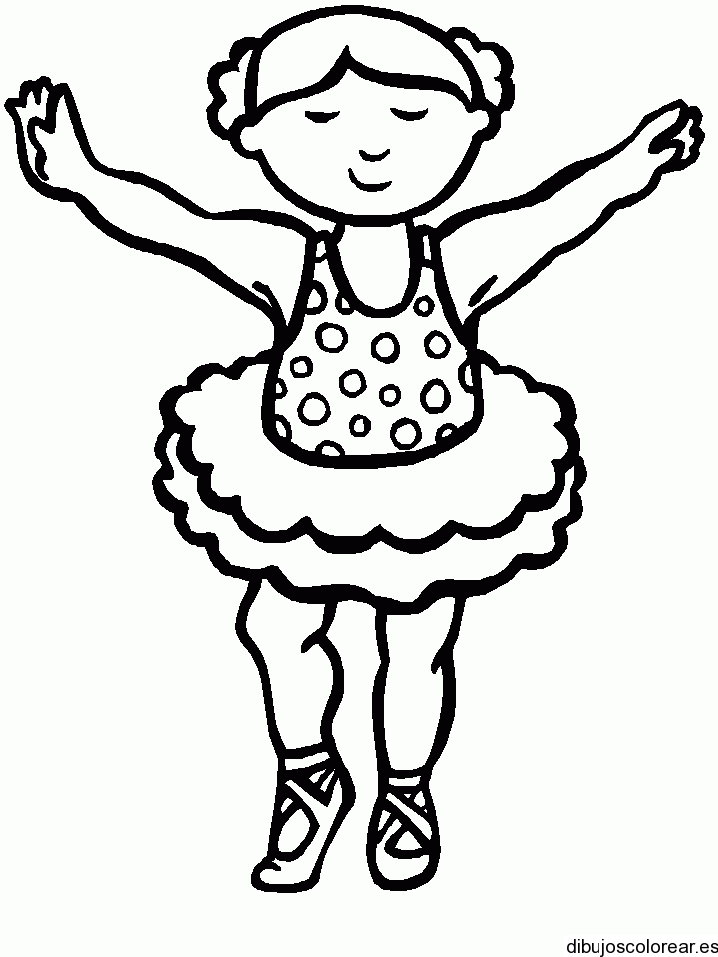 Dibujo de una niña bailando | Dibujos para Colorear Dibujo de una niña bailando | Dibujos para Colorear