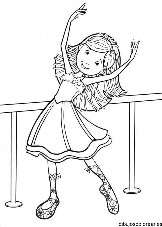 Dibujo de una niña en ballet | Dibujos para Colorear