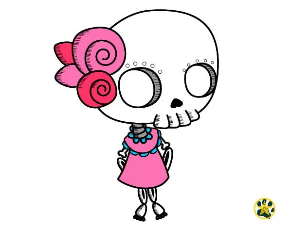 Dibujo de niña calavera pintado por Lqsa en Dibujos.net el día 13 ...