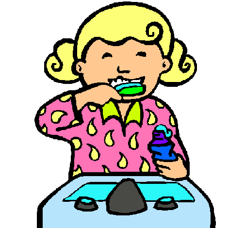 Dibujo de Niña cepillándose los dientes pintado por Aseo en ... Dibujo de Niña cepillándose los dientes pintado por Aseo en ...