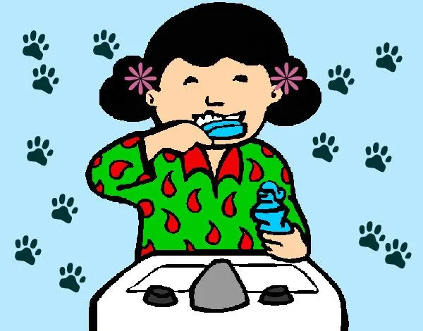 Dibujo de Niña cepillándose los dientes pintado por Bayleo en ... Dibujo de Niña cepillándose los dientes pintado por Bayleo en ...