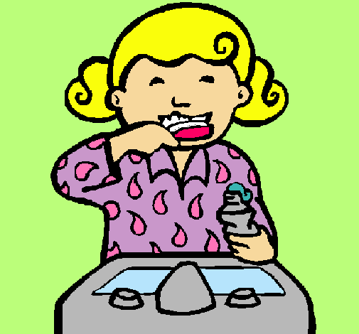 Dibujo de Niña cepillándose los dientes pintado por Minina-ledy en ...