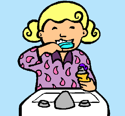 Dibujo de Niña cepillándose los dientes pintado por Titi en ... Dibujo de Niña cepillándose los dientes pintado por Titi en ...