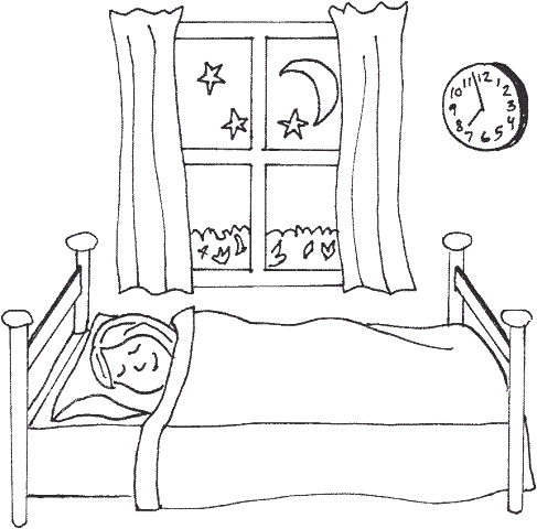 Dibujo de niña durmiendo en su cama - Portal Escuela Dibujo de niña durmiendo en su cama - Portal Escuela