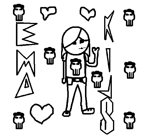Dibujo de Niña Emo para Colorear - Dibujos.net Dibujo de Niña Emo para Colorear - Dibujos.net