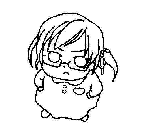 Dibujo de Niña enfadada para Colorear - Dibujos.net Dibujo de Niña enfadada para Colorear - Dibujos.net