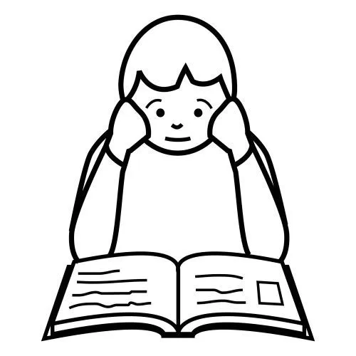 Una niña estudiando en dibujos - Imagui