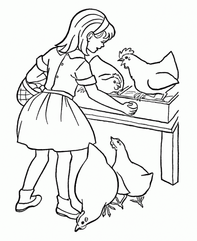 Dibujo de Niña granjera para colorear. Dibujos infantiles de Niña ... Dibujo de Niña granjera para colorear. Dibujos infantiles de Niña ...