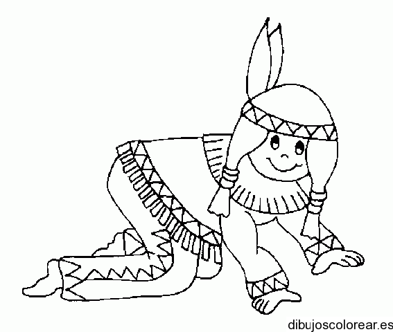 Dibujo de un niña indígena | Dibujos para Colorear Dibujo de un niña indígena | Dibujos para Colorear